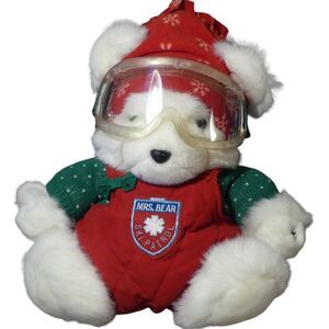 Santa Bear Ski Patrol Miss Bear 2004 Marshall Fields Plush Christmas Bag Inc